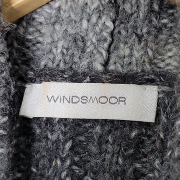 Windsmoor Gray Black Marble Knit Comfy One Button Cardigan Cottagecore Granny - Picture 3 of 10